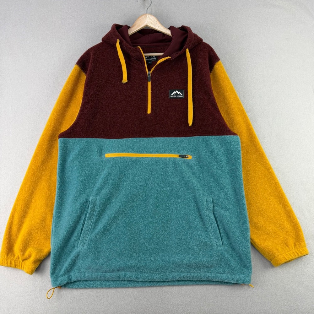 Massive Outdoor Colorblock Fleece Hoodie Mens XL Multicolor 1/4 Zip Pullover